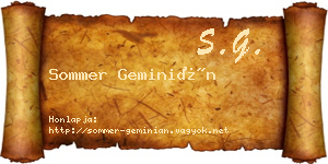Sommer Geminián névjegykártya